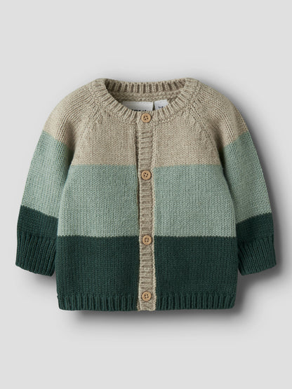Kinder-Strickcardigan in Grüntönen mit Knöpfen, Bärechind, Winterthur, Zürich Schweiz
