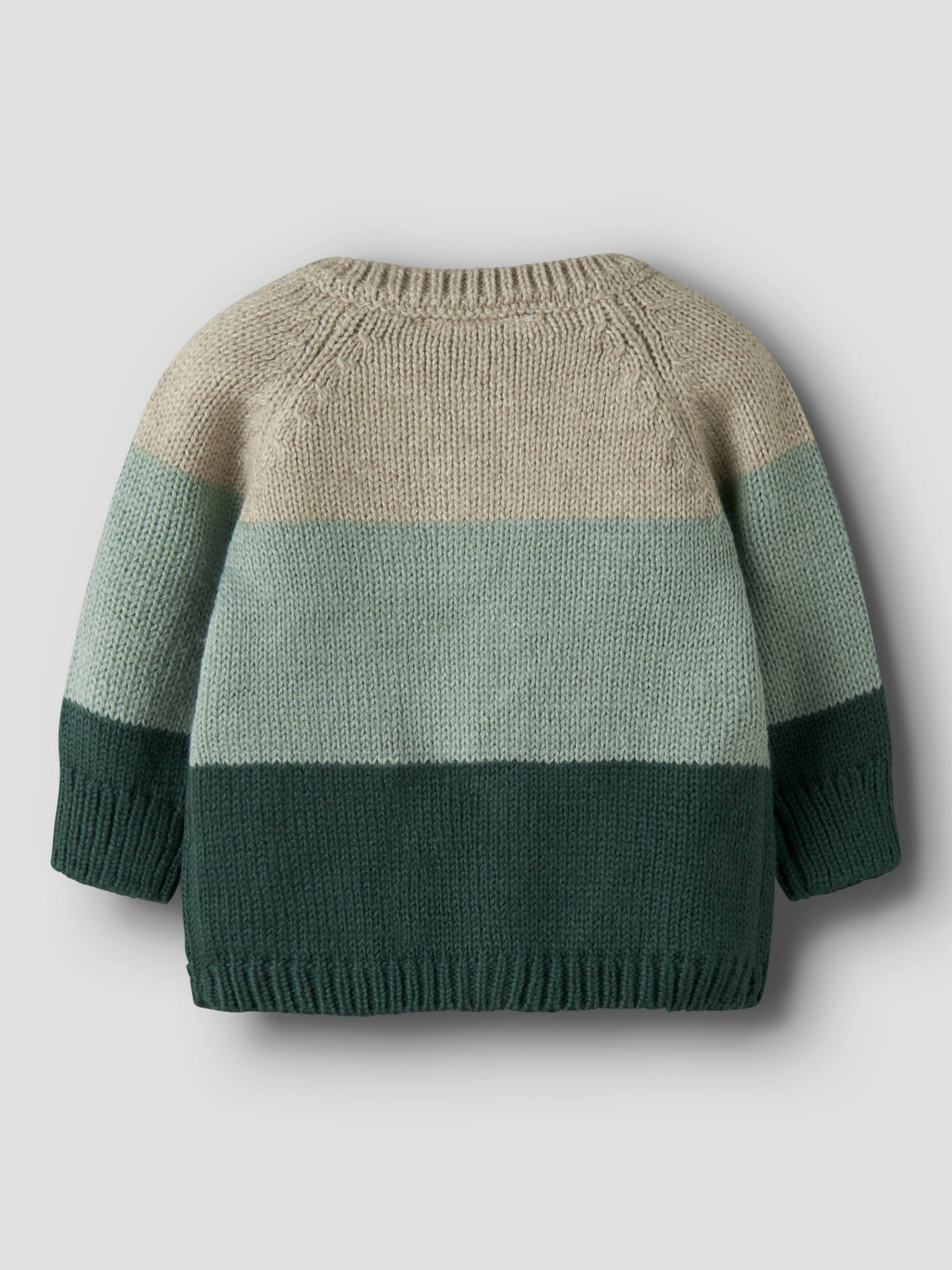 Strickjacke für Kinder in Grüntönen, flachliegend, Bärechind, Winterthur, Zürich Schweiz