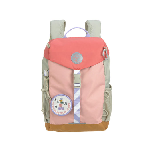 Kinderrucksack Sunny Explorer in Pink mit bunten Patches – erhältlich bei Bärechind in Winterthur, Zürich, Schweiz