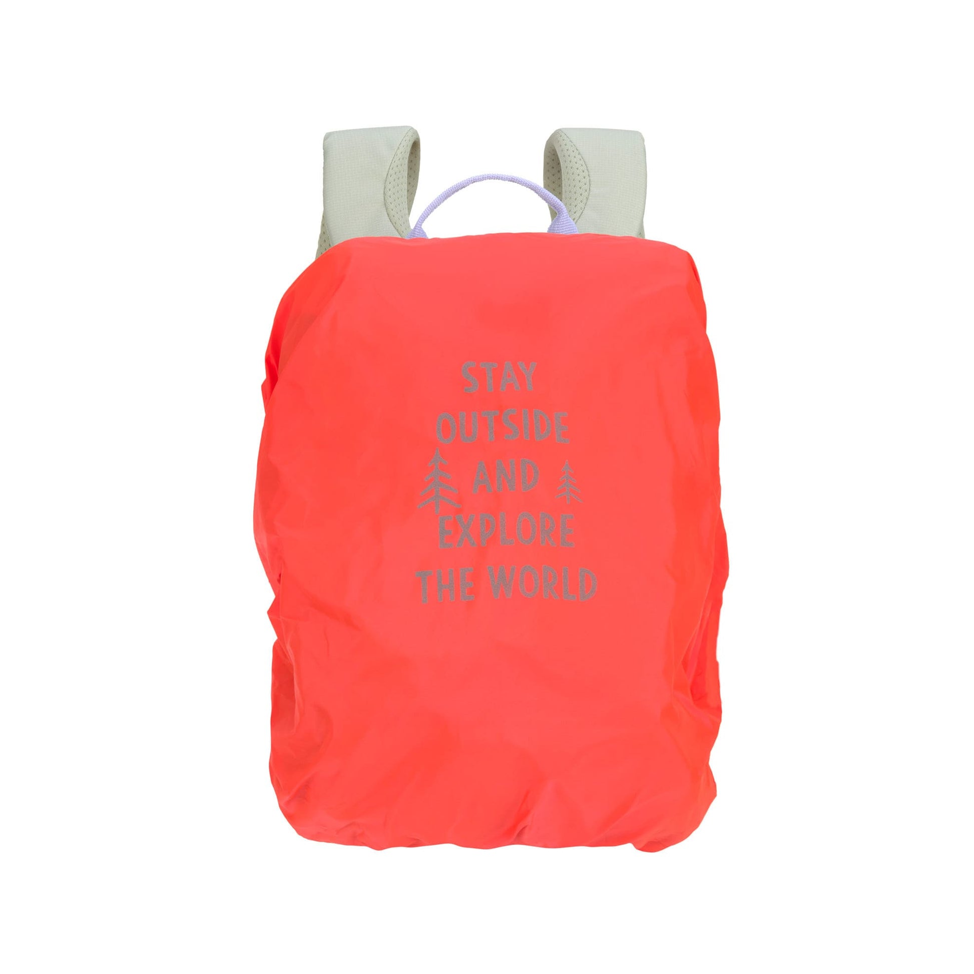 Neonfarbener Regenschutz mit Aufschrift – Zubehör zum Sunny Explorer Kinderrucksack bei Bärechind Winterthur