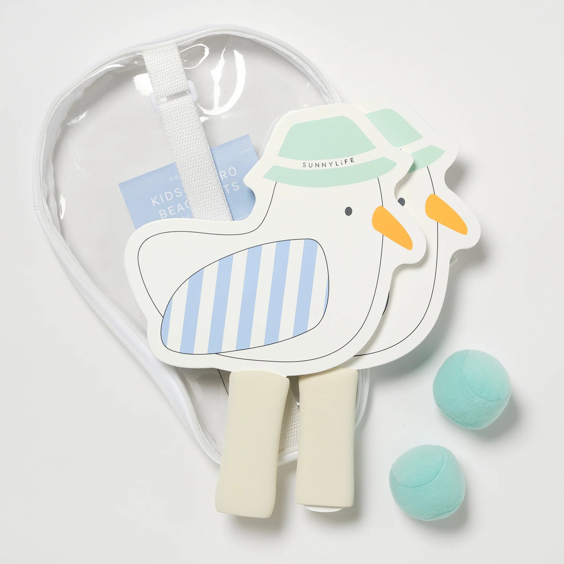 SunnyLife Strandschläger-Set mit Verpackung – Möwen-Design & Tragehülle