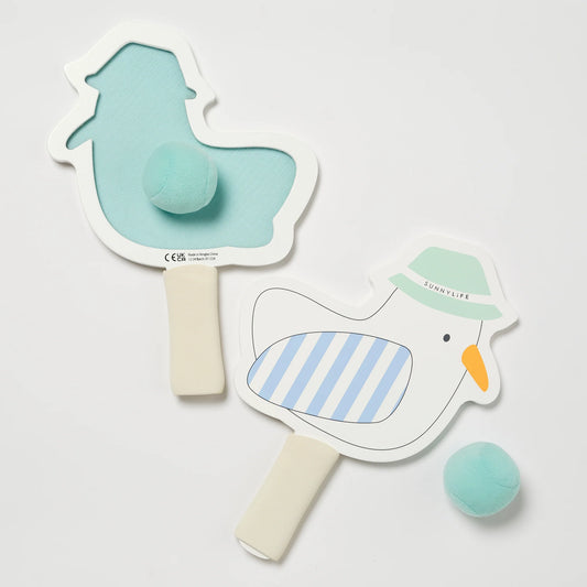 SunnyLife Kinder-Strandschläger Set „Sid die Möwe“ – mit 2 Schlägern & 2 Bällen