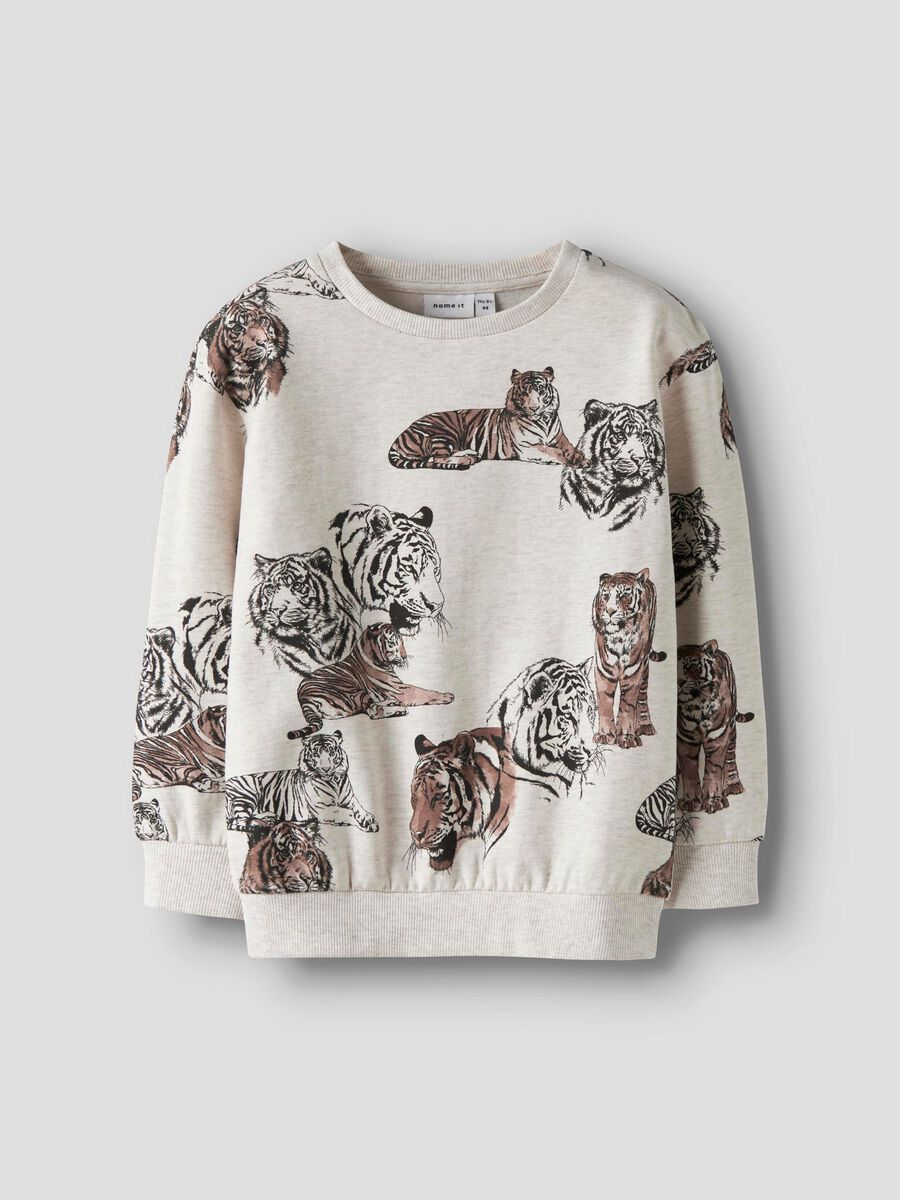 Kinder Sweatshirt aus Bio-Baumwolle von NAME IT in peyote melange, erhältlich bei Bärechind Winterthur Zürich Schweiz