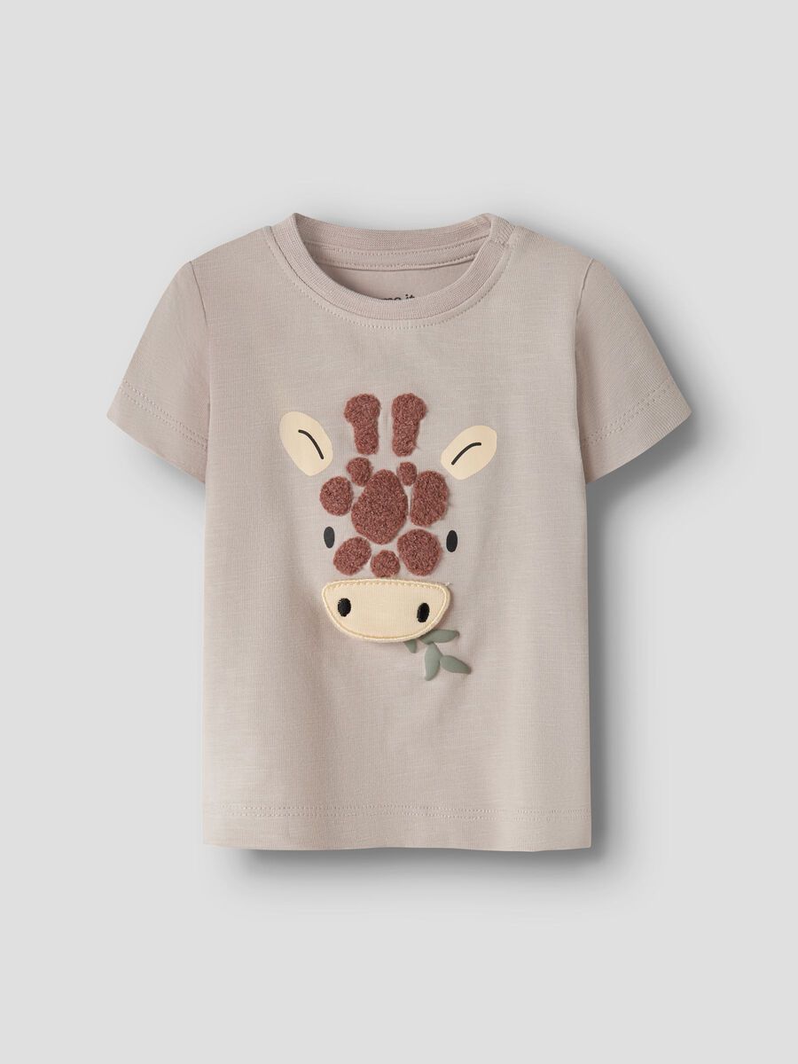 NAME IT Kinder T-Shirt aus Baumwolle mit Giraffen Print in Beige, im Bärechind Winterthur Zürich Schweiz kaufen