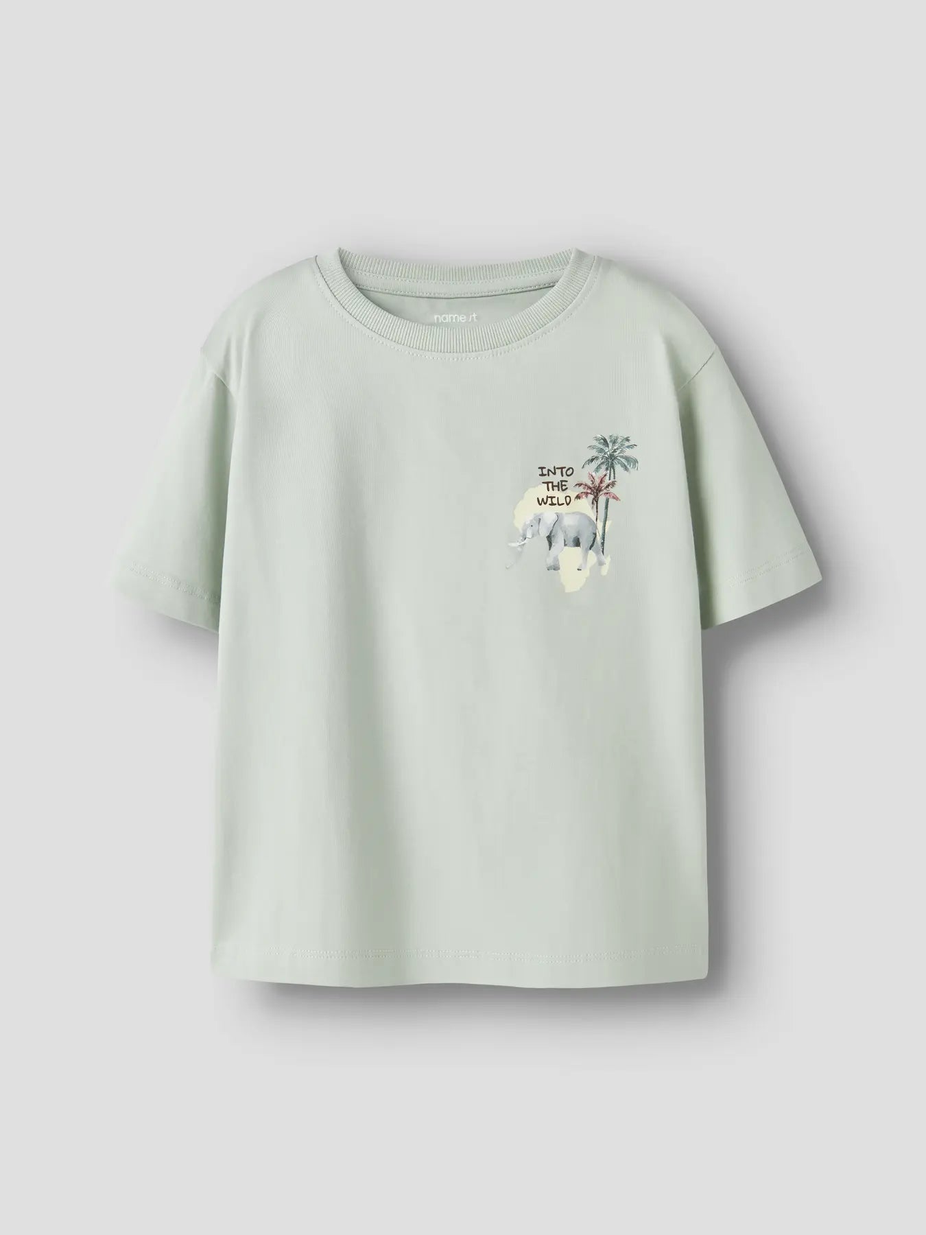 NAME IT Kinder T-Shirt aus Baumwolle mit Into the Wild Print in Mint, im Bärechind Winterthur Zürich Schweiz kaufen