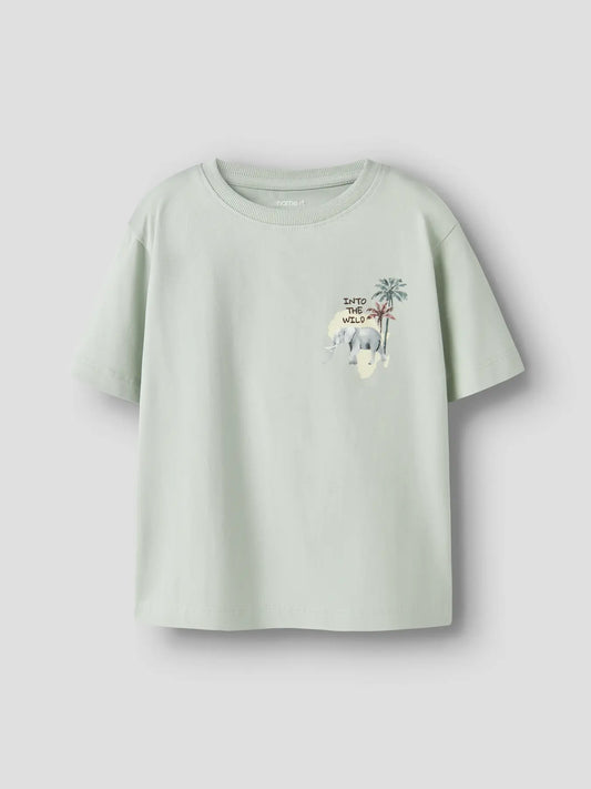 NAME IT Kinder T-Shirt aus Baumwolle mit Into the Wild Print in Mint, im Bärechind Winterthur Zürich Schweiz kaufen