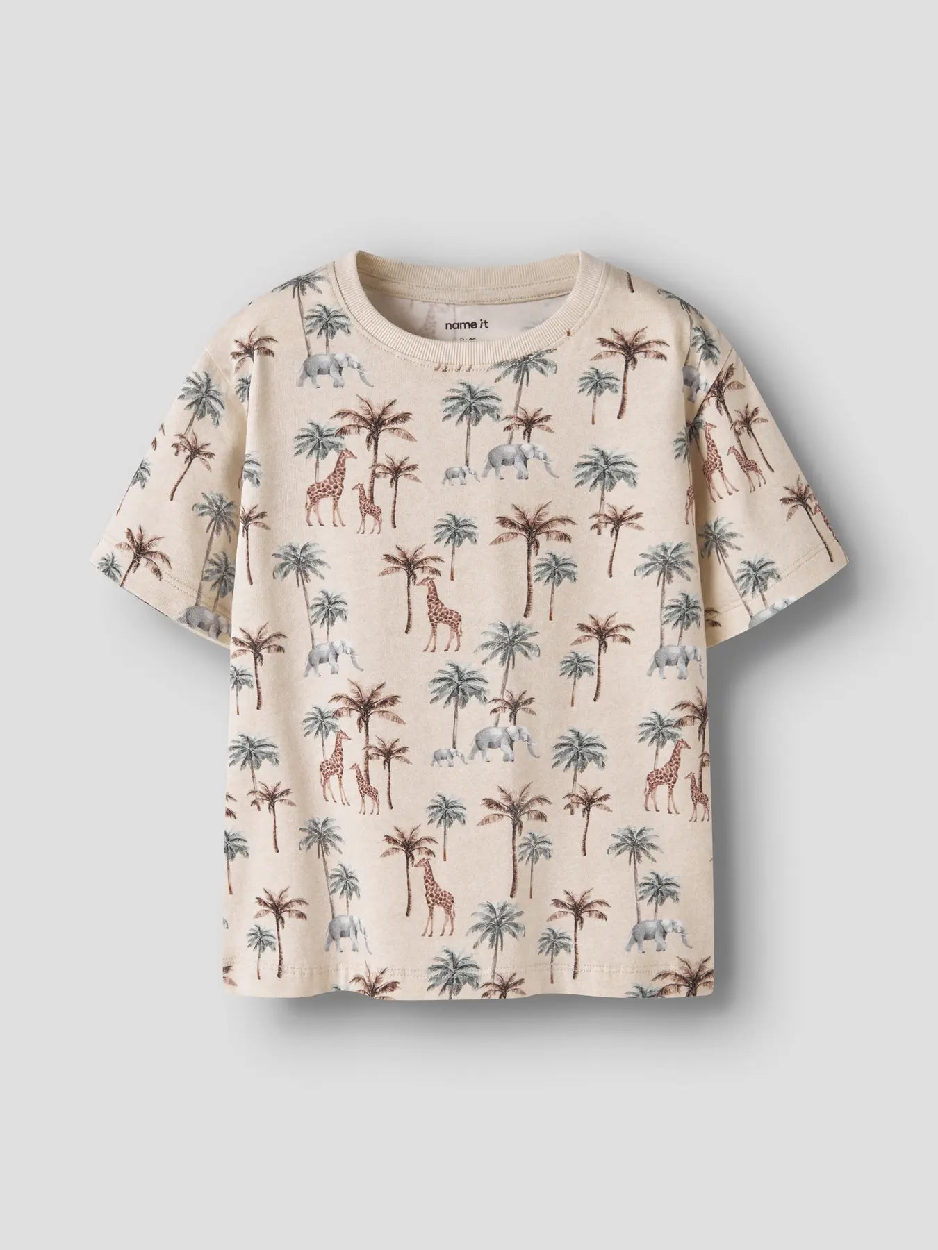 NAME IT Kinder T-Shirt aus Baumwolle mit Safari Muster in Beige, im Bärechind Winterthur Zürich Schweiz kaufen