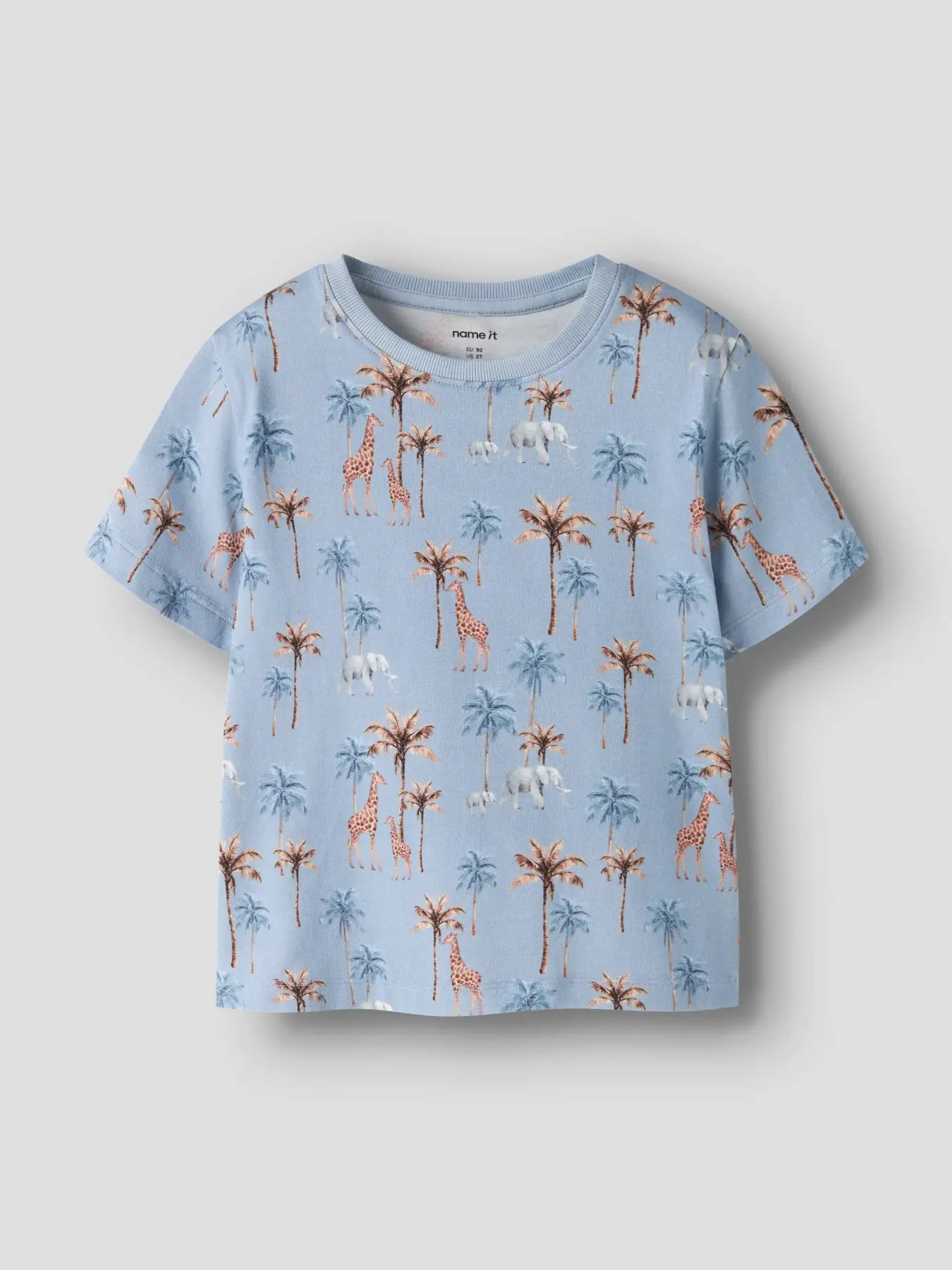 NAME IT Kinder T-Shirt aus Baumwolle mit Safari Muster in Blau, im Bärechind Winterthur Zürich Schweiz kaufen