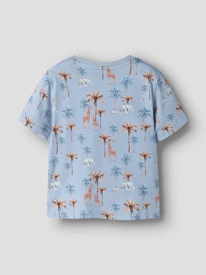 NAME IT blaues Kinder T-Shirt mit Safari Print Rückansicht, im Bärechind Winterthur Zürich Schweiz kaufen