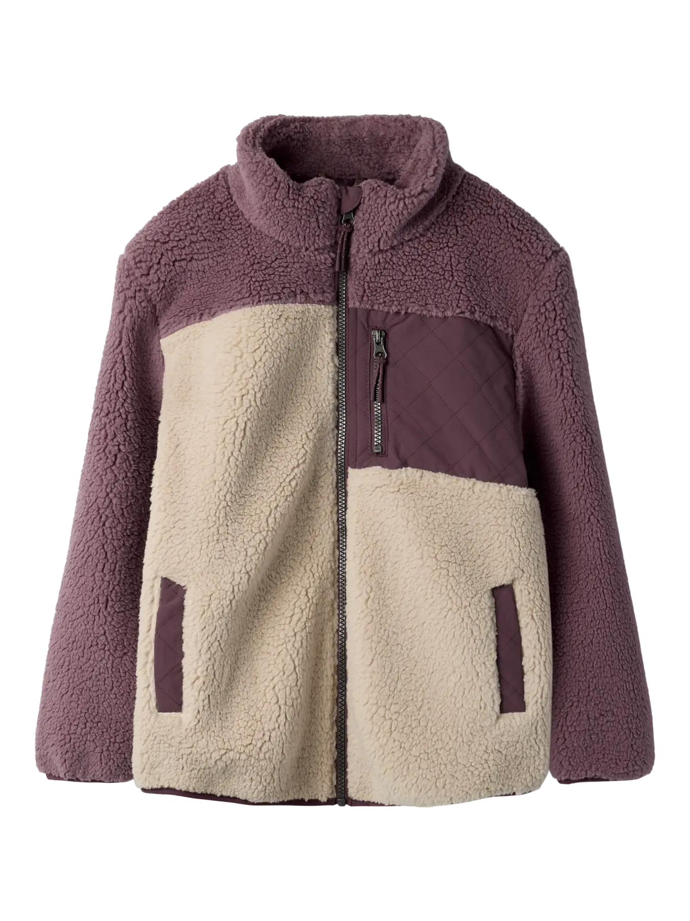 NAME IT Teddyjacke in Beere und Beige mit Reissverschluss im Bärechind Winterthur Zürich Schweiz