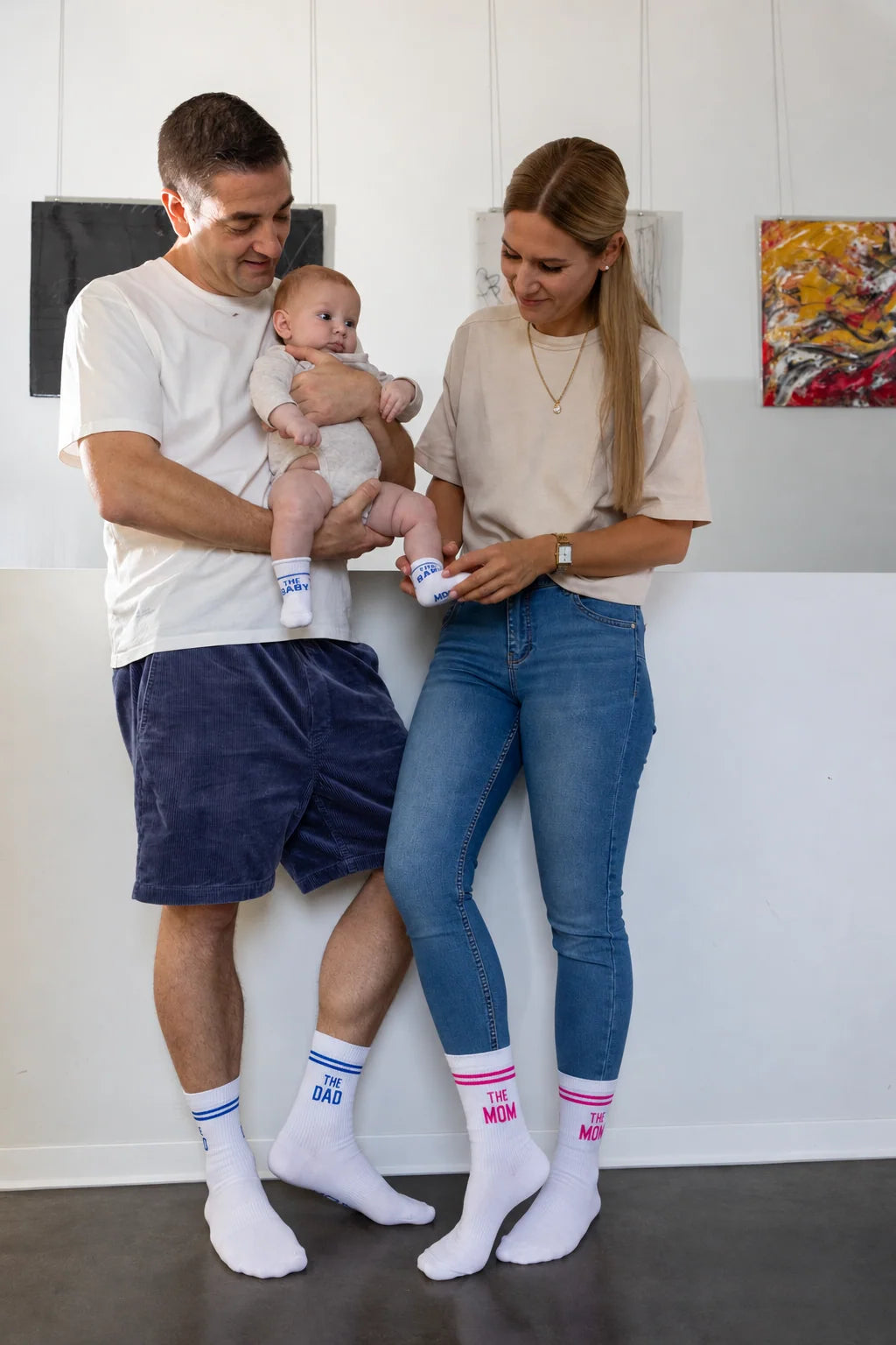 My Day My Dream Socken The Dad, The Mom Rosa und The Baby Blau als Familienset