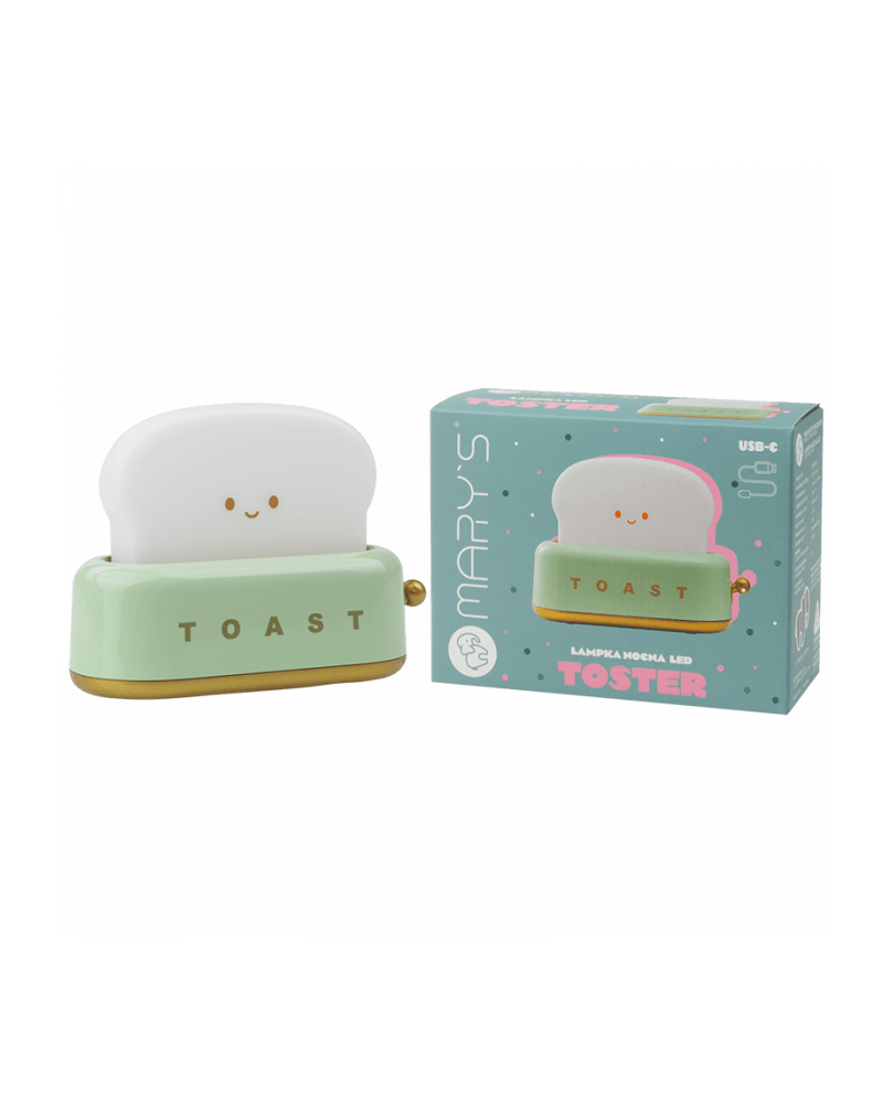 Verpackte Mary’s Toaster Lampe, verspieltes LED Nachtlicht für Kinder, erhältlich im Bärechind Winterthur Zürich Schweiz.