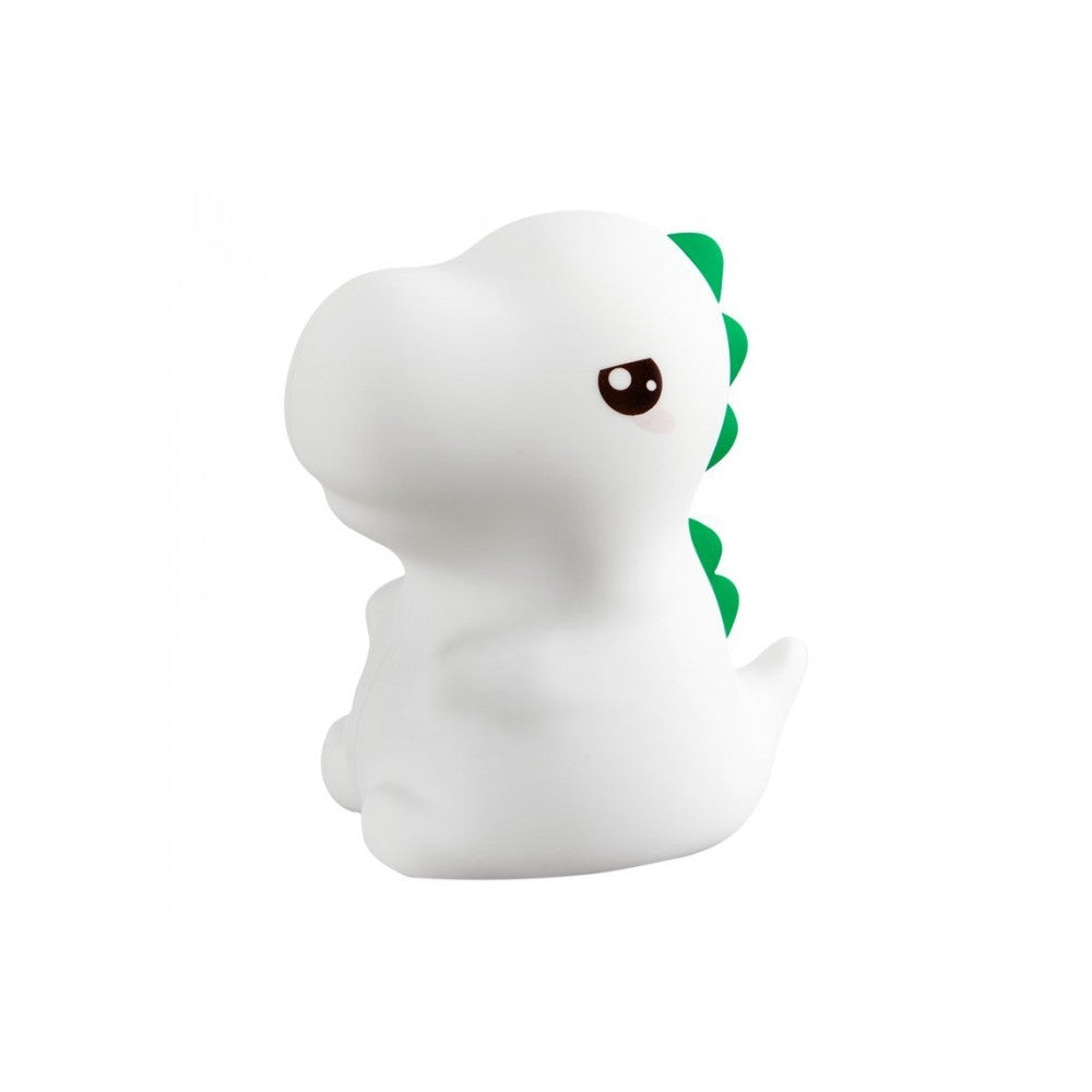 Mary’s LED T-Rex Lampe mit grünem Kamm, sanft leuchtendes Nachtlicht, erhältlich im Bärechind Winterthur Zürich Schweiz.