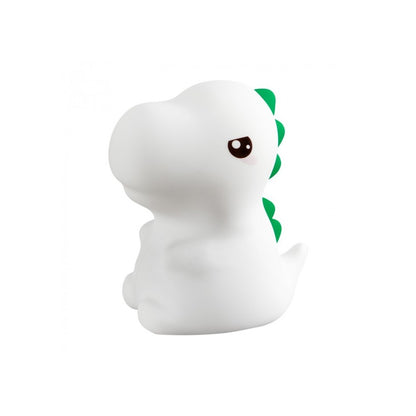 Mary’s LED T-Rex Lampe mit grünem Kamm, sanft leuchtendes Nachtlicht, erhältlich im Bärechind Winterthur Zürich Schweiz.