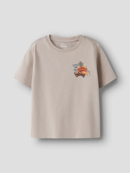 Kinder T-Shirt aus Baumwolle mit grün orangem Into the WIld print im Bärechind in Winterthur, Zürich, Schweiz kaufen