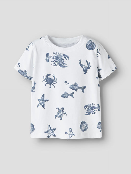 Weisses Kinder T-Shirt mit Meeresmotiven von NAME IT bei Bärechind Winterthur Zürich Schweiz