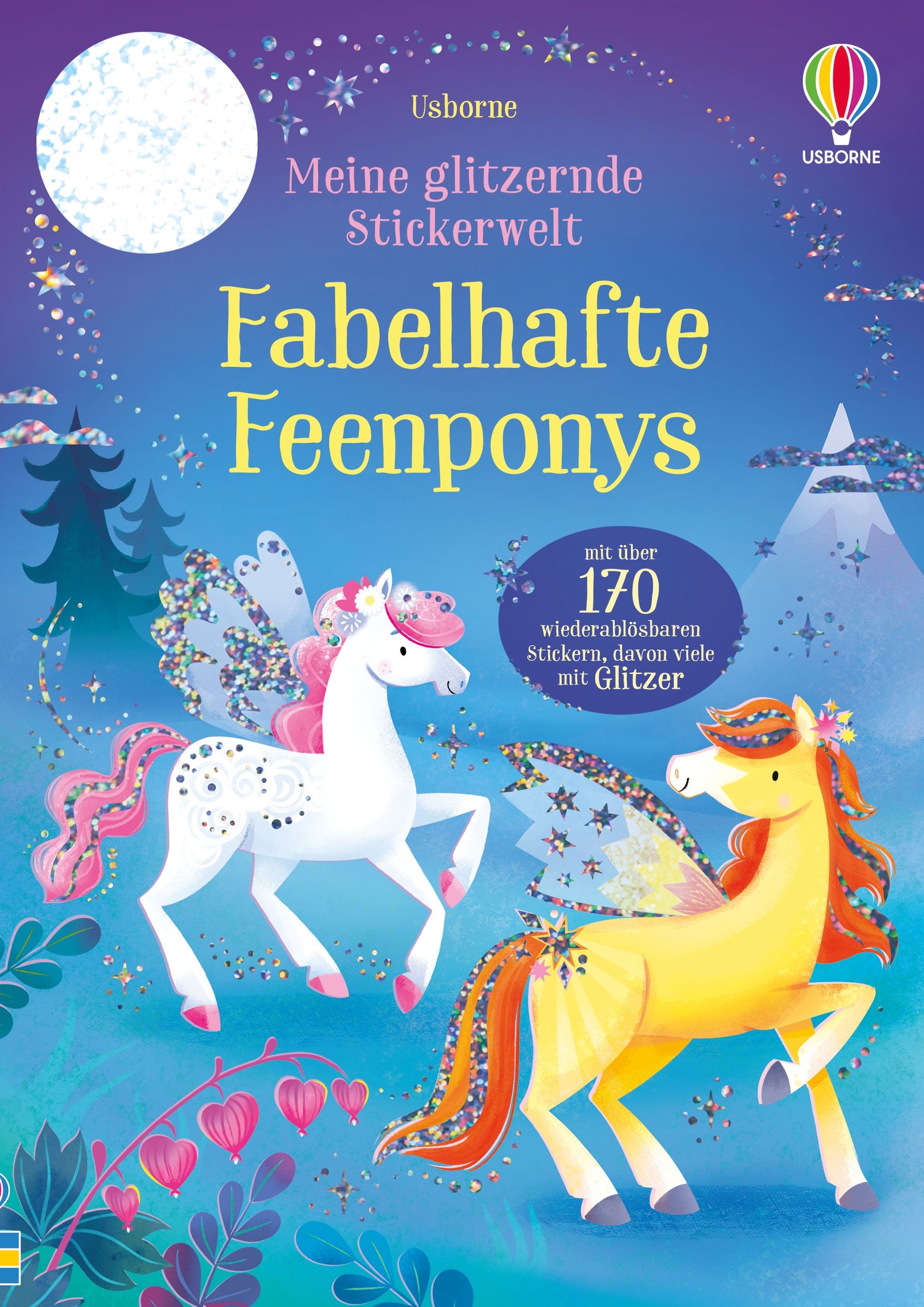 Cover von Meine glitzernde Stickerwelt, Fabelhafte Feenponys mit funkelnden Motiven