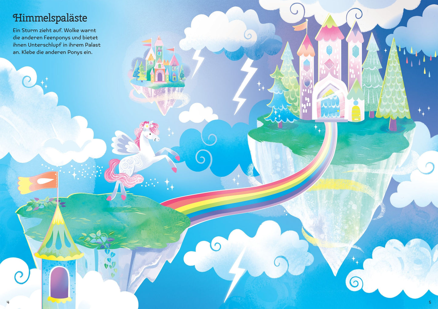 Usborne Meine glitzernde Stickerwelt, Feenponys Stickerbuch bei Bärechind