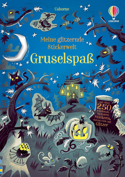Cover von Meine glitzernde Stickerwelt, Gruselspass mit Gespenstern und Kürbissen