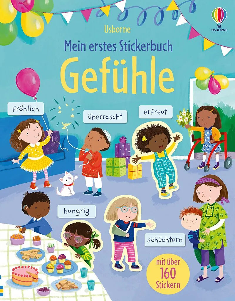 Cover von Mein erstes Stickerbuch, Gefühle mit fröhlichen Kindergesichtern