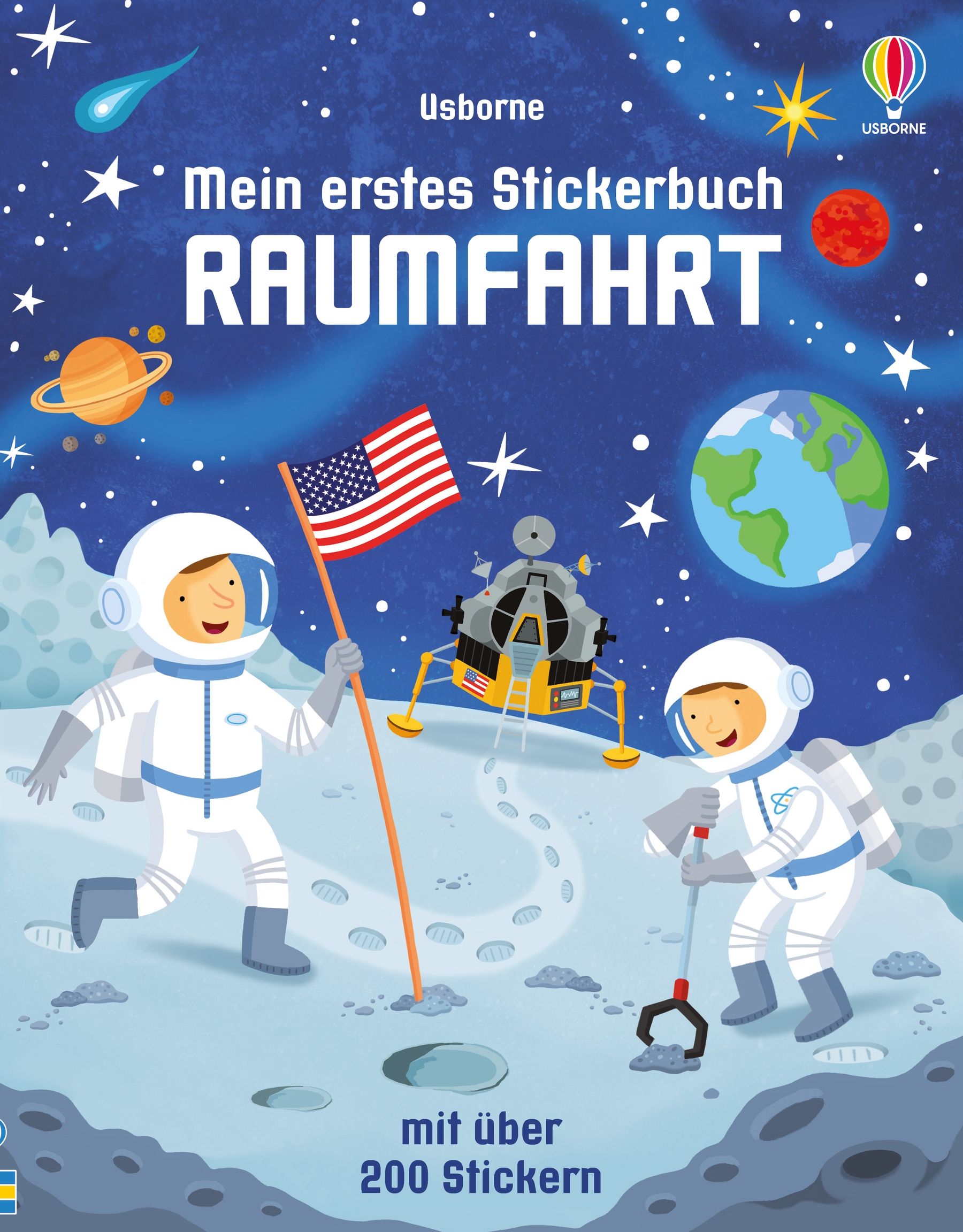 Cover von Mein erstes Stickerbuch, Raumfahrt mit Rakete und Mondlandung