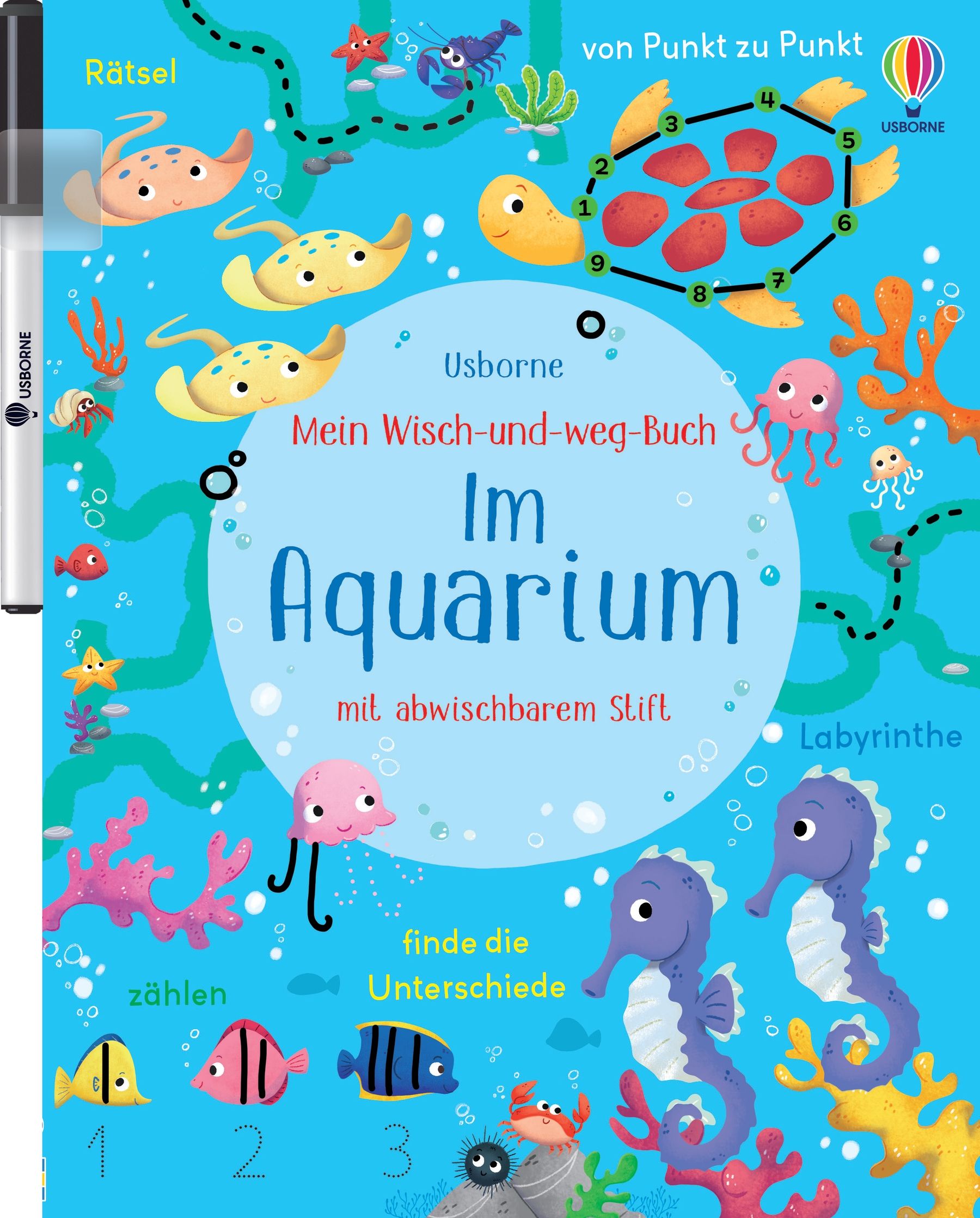 Cover von Mein Wisch-und-weg-Buch im Aquarium mit Meeresbewohnern