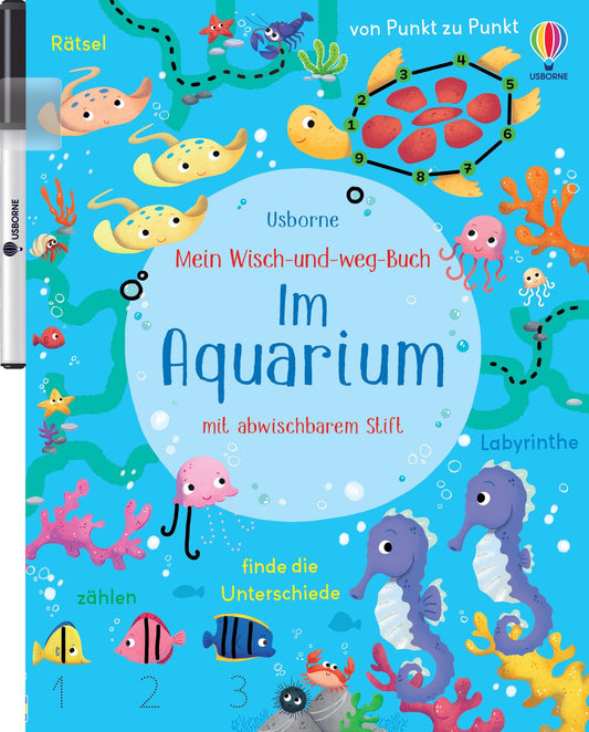 Cover von Mein Wisch-und-weg-Buch im Aquarium mit Meeresbewohnern
