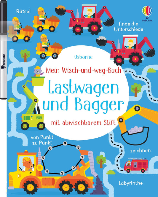 Cover von Mein Wisch-und-weg-Buch Lastwagen und Bagger