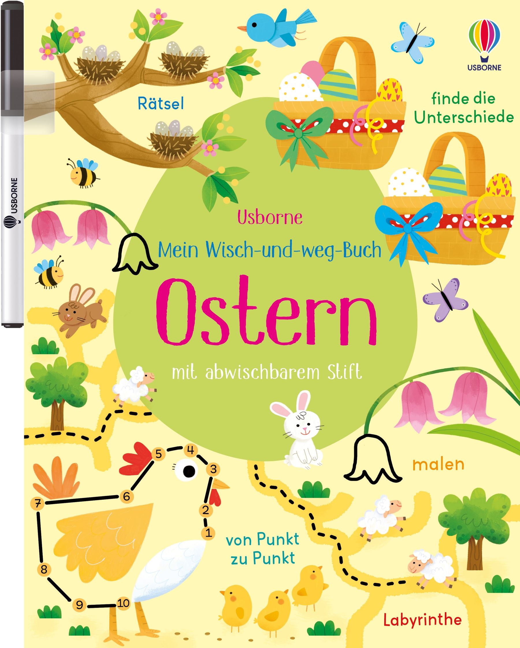 Cover von Mein Wisch-und-weg-Buch, Ostern mit Osterhasen und Ostereiern
