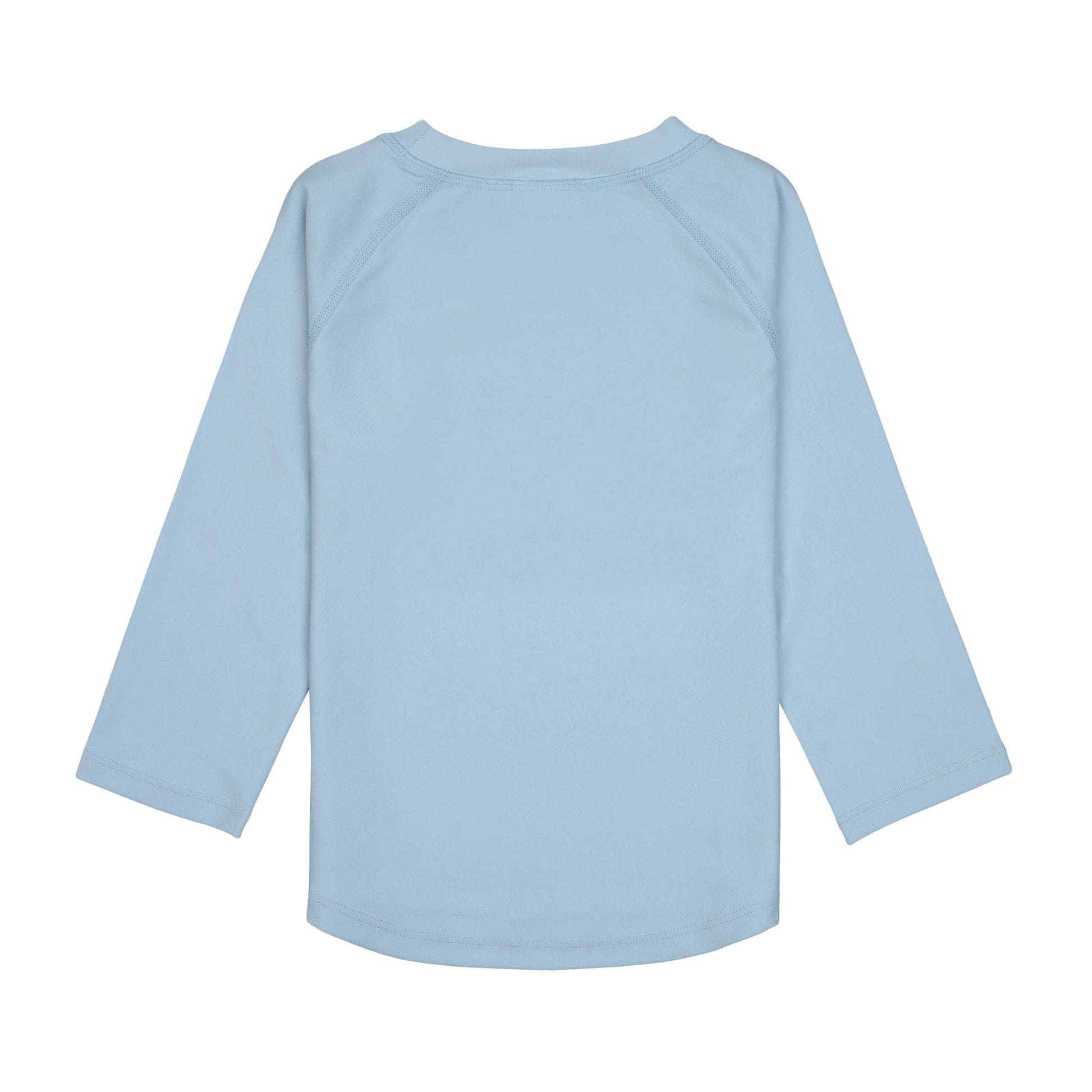 Rückansicht des hellblauen LÄSSIG UV-Shirts für Kinder – nachhaltig bei Bärechind in Winterthur, Zürich, Schweiz kaufen.