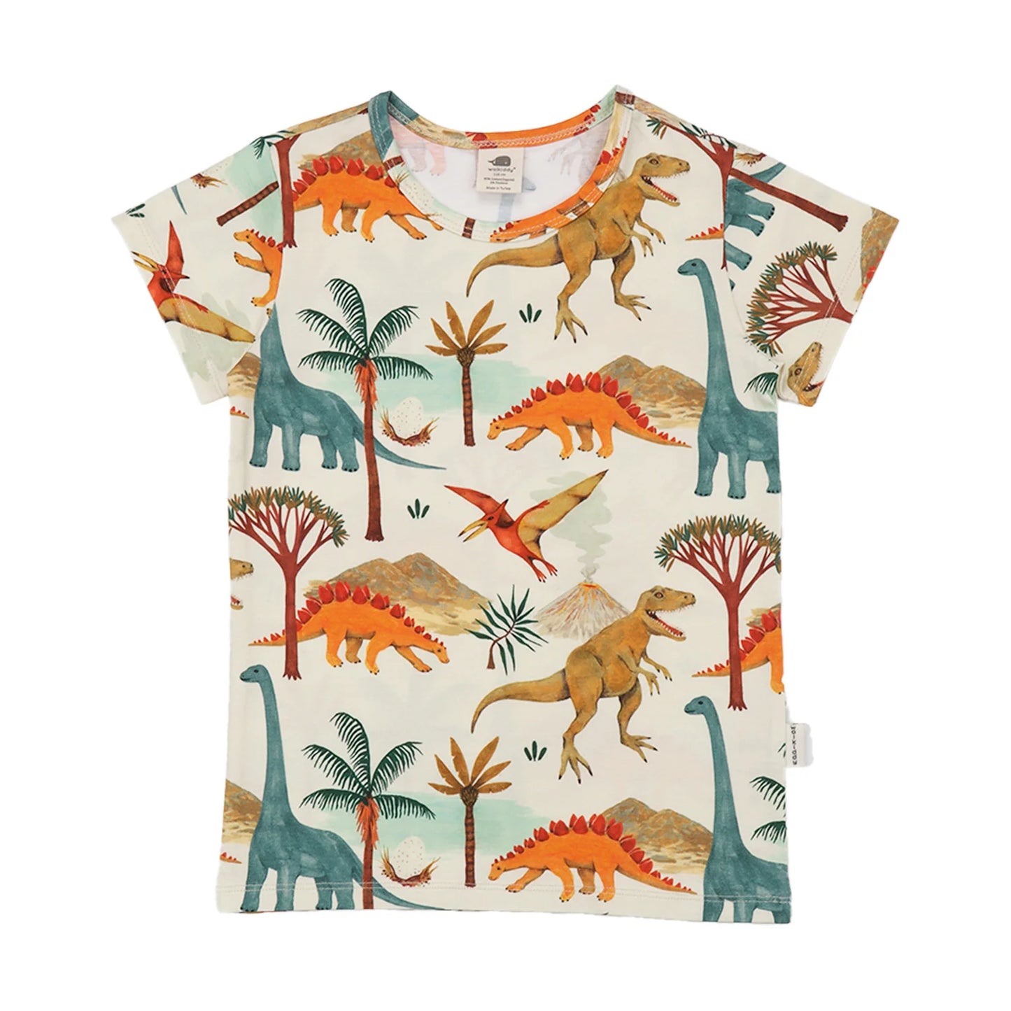 Walkiddy Kinder T-Shirt mit Dinosaurier Print aus Bio Baumwolle – erhältlich bei Bärechind Winterthur Zürich Schweiz.