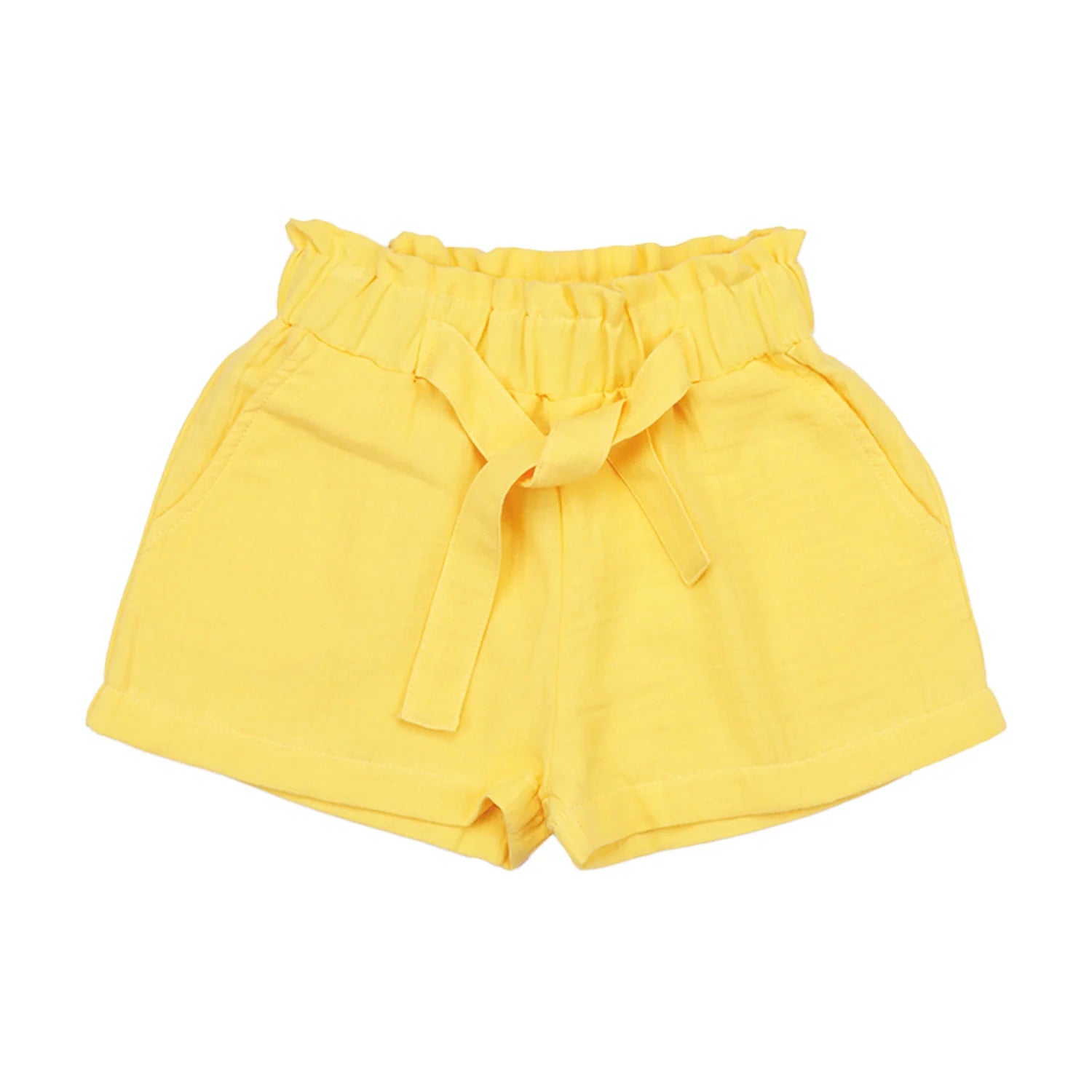 Walkiddy Kinder Musselin Shorts gelb aus Bio Baumwolle – erhältlich bei Bärechind Winterthur Zürich Schweiz.