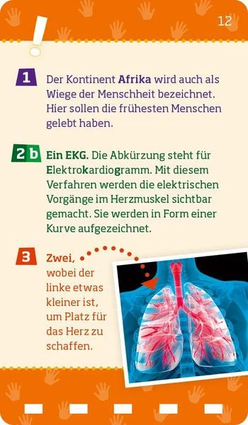 Beispielseite aus dem WAS IST WAS Quiz Körper