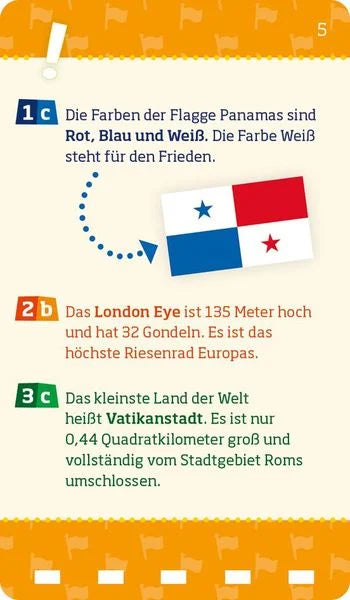 Beispielseite aus dem WAS IST WAS Quiz Länder der Welt (ältere Ausgabe)