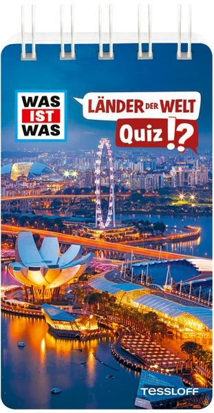 WAS IST WAS Quiz Länder der Welt (ältere Ausgabe), Quizblock mit Spiralbindung von Tessloff