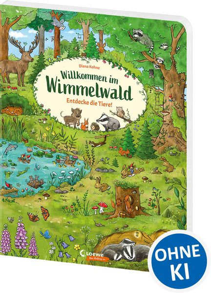 Wimmelbuch Wald Tiere Pappbilderbuch für Kinder ab 2 Jahren im Kinderladen Bärechind Winterthur Zürich Schweiz.