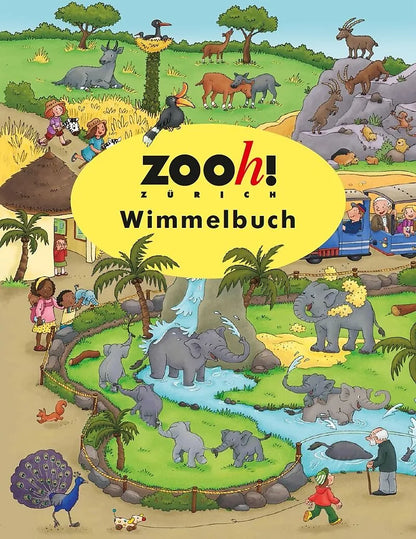 Cover vom zooh! Zürich Wimmelbuch mit Elefanten, Pinguinen und Tieren aus dem Zoo Zürich