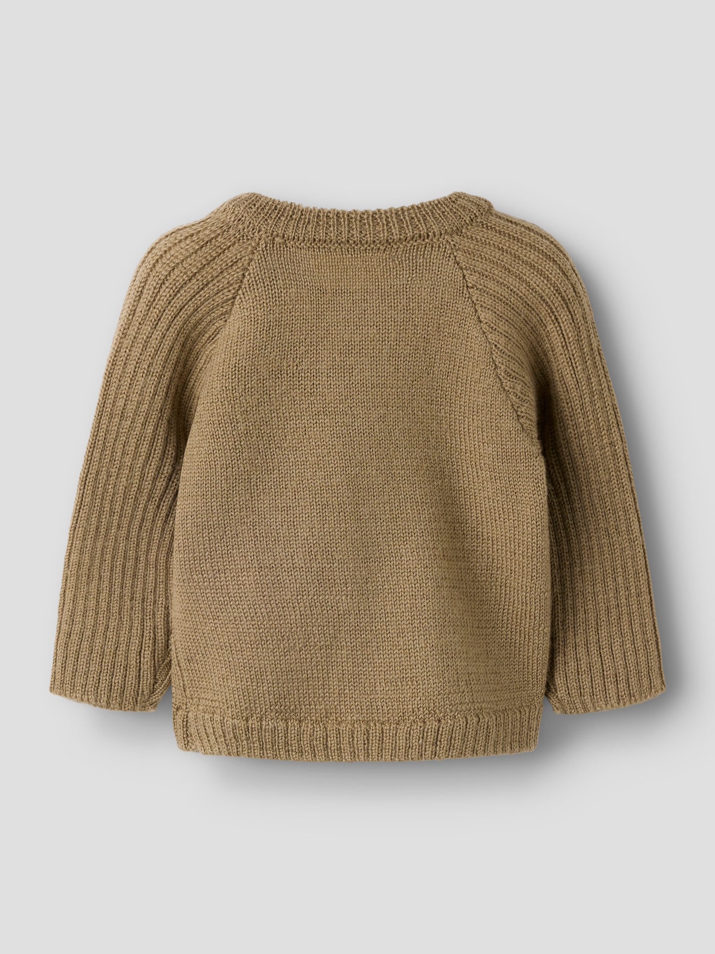 Strickjacke mit Grandad-Kragen und Knopfleiste, Rückansicht
