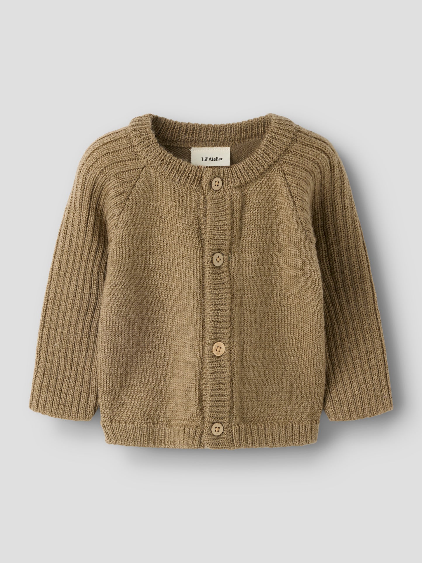 Wolle Strickjacke in Sepia Tint, Vorderansicht