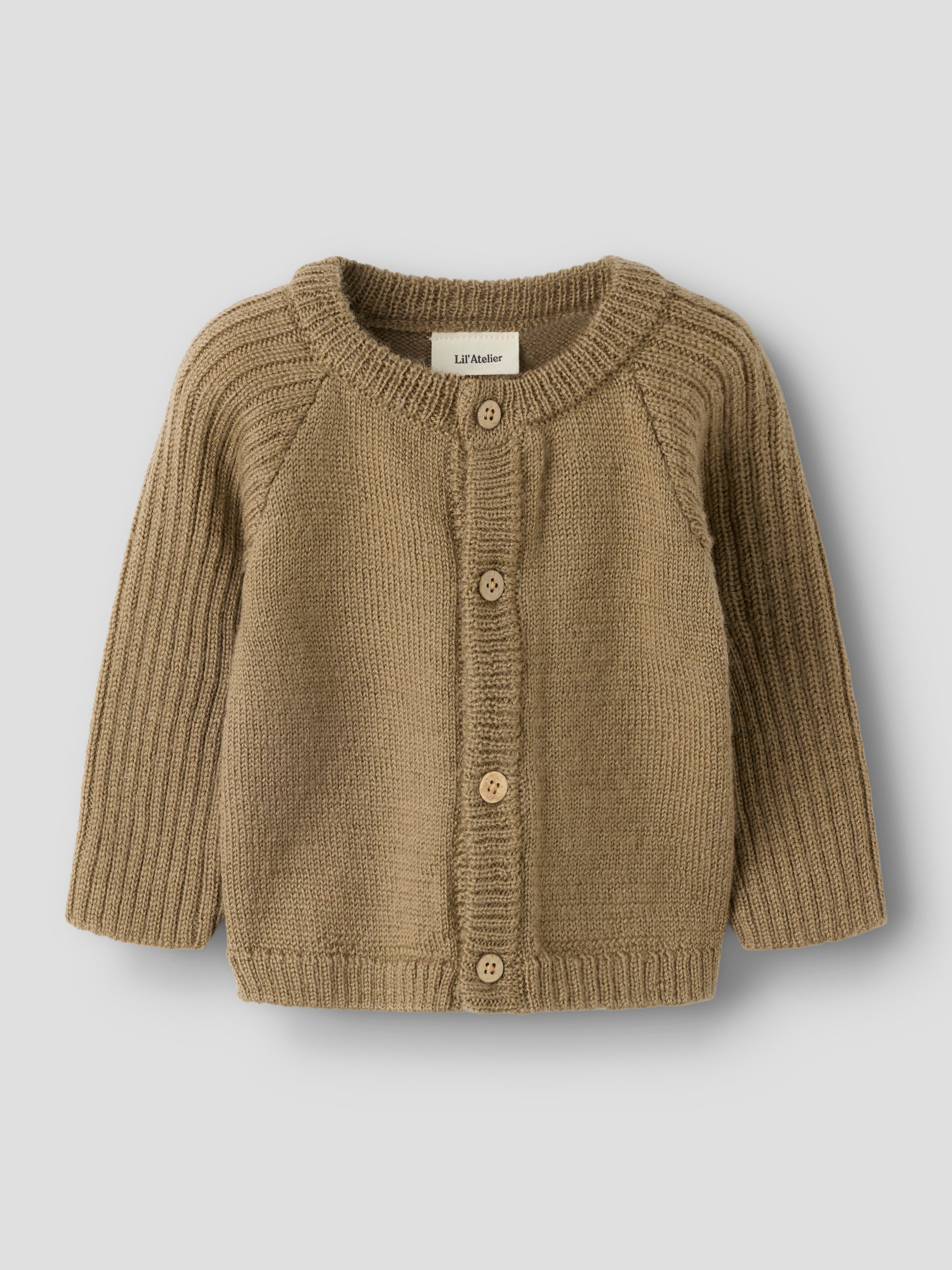 Wolle Strickjacke in Sepia Tint, Vorderansicht