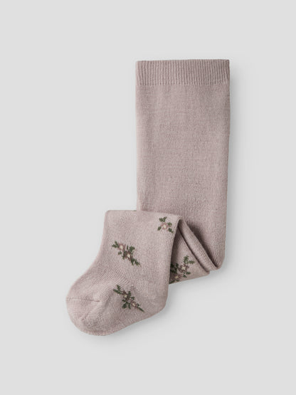 Baby Wollstrumpfhose Altrosa mit Blumenmuster, Bärechind, Winterthur, Schweiz