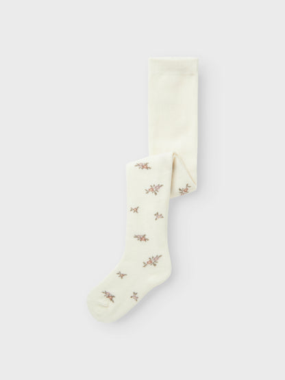 Weisse Wollstrumpfhose mit Blumenmuster für Kinder, Bärechind, Winterthur, Zürich Schweiz