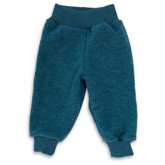 Wollwalkhose in Pazifik Melange für Kinder – warme Outdoorhose erhältlich bei Bärechind in Winterthur, Schweiz