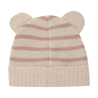 Beanie Ears Stripe Wool Knit