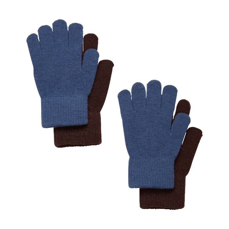 Woll-Handschuhe 2er-Pack (blau/braun)