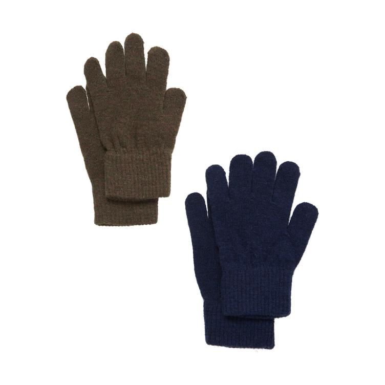 Woll-Handschuhe 2er-Pack (blau/Grün)