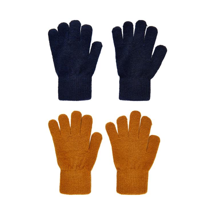 Woll-Handschuhe 2er-Pack (Blau/Orange) - 0