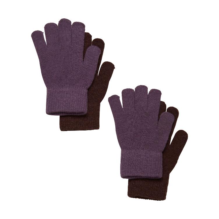 Woll-Handschuhe 2er-Pack (Lila/Braun)