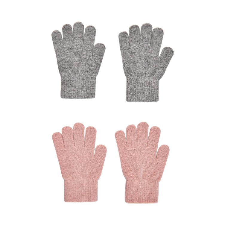 Woll-Handschuhe 2er-Pack (Pink/Grau) - 0