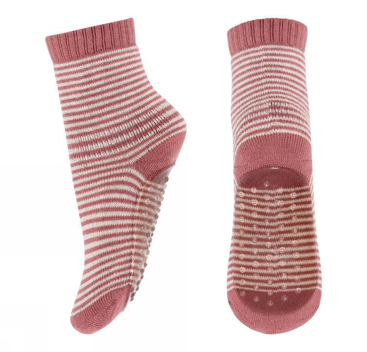 Oeko Tex Merino Socken anti-rutsch, braun Gr.19/21
